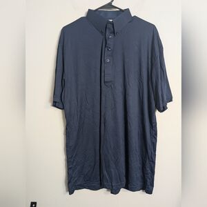 Collars & Co. Navy Shirt Short Sleeve Polo Sz Xl